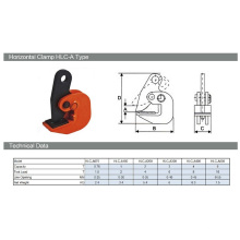 Alta qualidade 1t Horizontal Lifter Clamp